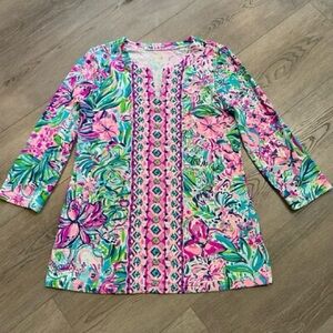 Lilly Pulitzer UPF 50+ Karina ChillyLilly Tunic Top Lilly's Favorite Things xxl